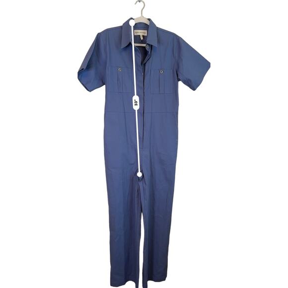 MARA HOFFMAN Kailyn Recycled Cotton Utility Jumpsuit - Blue size small - Picture 8 of 15